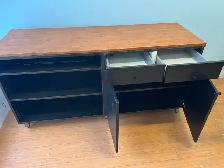 Free delivery used Black and wood media console - Photo 5
