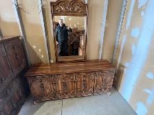 Free delivery used Vintage Wooden Dresser with Mirror