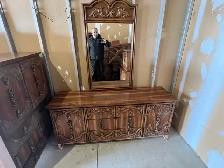 Free delivery used Vintage Wooden Dresser with Mirror - Photo 4