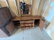 Free delivery used Vintage Wooden Dresser with Mirror - Photo 6