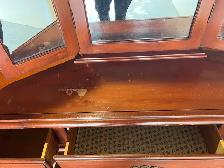 Free delivery used Wooden Dresser with Tri-Fold Mirror - Photo 8