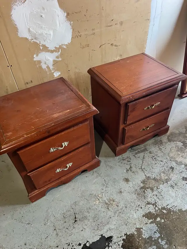 Free delivery used Two Wooden Nightstands - Photo 5