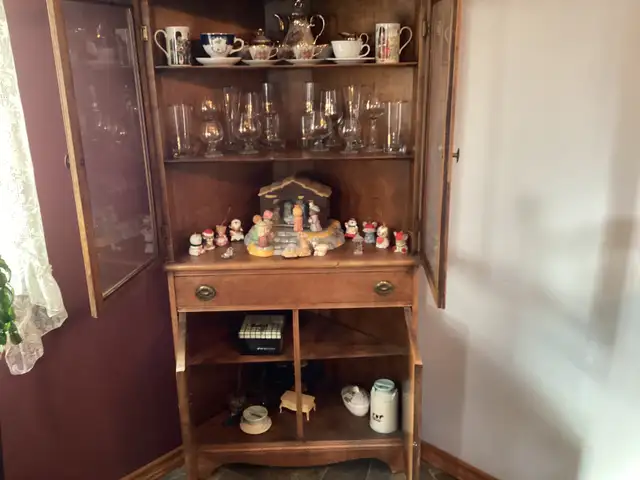 Antique Corner China Cabinet