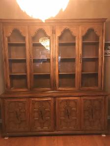 FREE: 1970s Vintage Two-Piece Credenza / Hutch