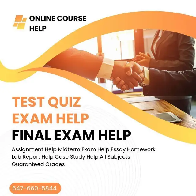Online Exam Quiz Help All Subjects 100% Pass A