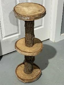 Rustic Log Plant Stands / Wood Pedestals – Cottage Decor - Photo 7