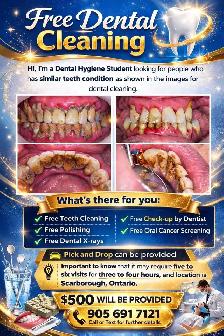 FREE Dental Cleaning Plus $500