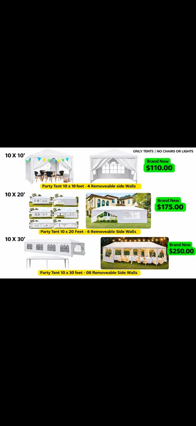 Tent Rental - Chairs, Tables, Lighting, Sound