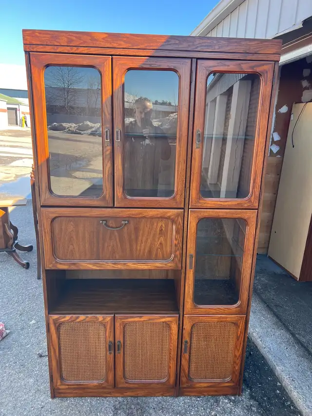 Free delivery used beautiful Vintage  Cabinet with Glass Doors