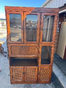 Free delivery used beautiful Vintage  Cabinet with Glass Doors