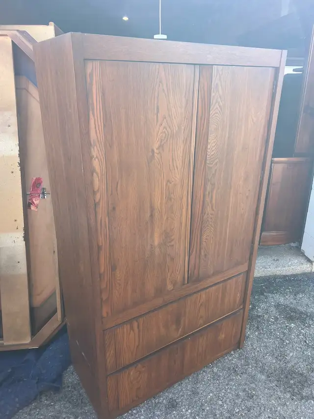 Free delivery used solid wood Wooden Armoire with Drawers - Photo 4