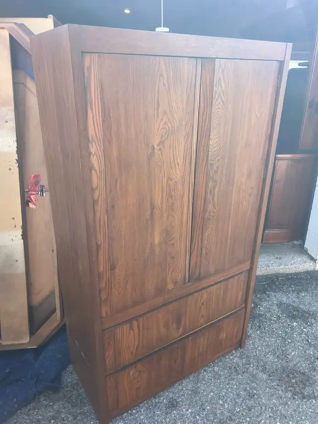 Free delivery used solid wood Wooden Armoire with Drawers - Photo 5