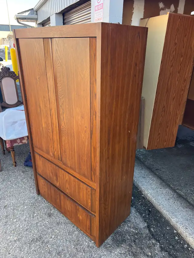 Free delivery used solid wood Wooden Armoire with Drawers - Photo 6