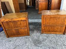 Free delivery used solid wood Set of 2 Wooden Nightstands