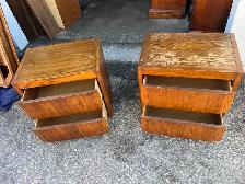 Free delivery used solid wood Set of 2 Wooden Nightstands - Photo 4