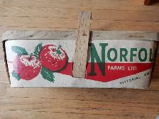 Vintage 4 quart Norfolk Farms apple basket-Vittoria, Ontario - Photo 2