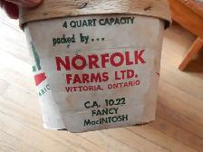Vintage 4 quart Norfolk Farms apple basket-Vittoria, Ontario - Photo 4