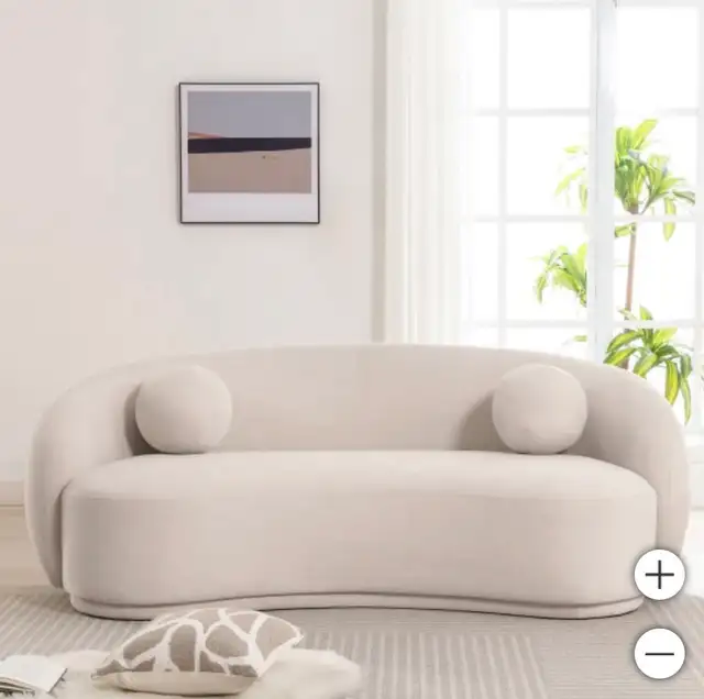 Modern curved fabric sofa - Photo 4