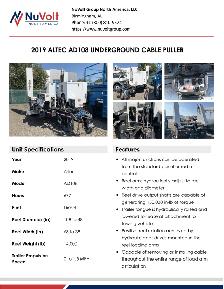 2019 Altec AD108 Underground Cable Puller