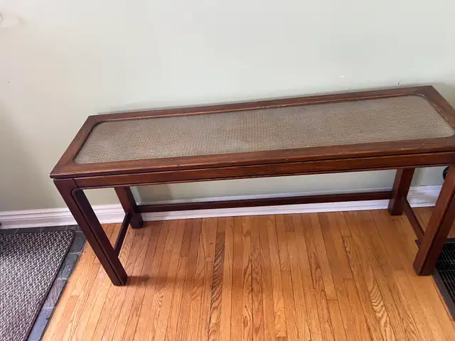 Free delivery used Wooden Console Table with Glass Top - Photo 5