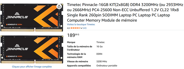 Mémoire de laptop DDR4 3200 - Timetec Premium Pinnacle - Photo 4
