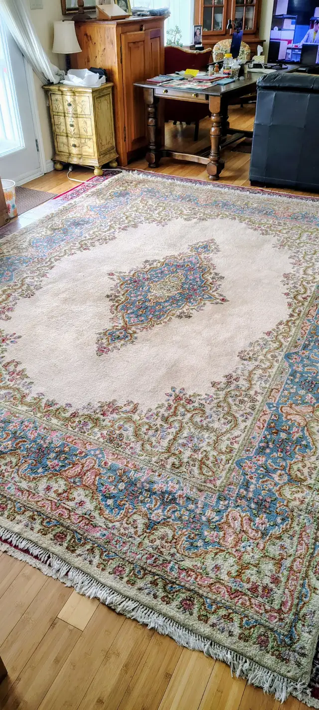 KERMAN ROYALE TAPIS PERSAN SUPERBE RARE SEMI ANTIQUE9'X12'PROPRE - Photo 3