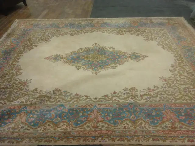 KERMAN ROYALE TAPIS PERSAN SUPERBE RARE SEMI ANTIQUE9'X12'PROPRE - Photo 4
