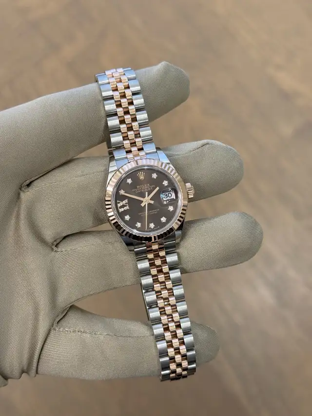 Rolex Datejust 28mm Rose Gold Two-tone Diamond IX Full Set - Photo 6