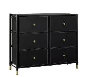 Brand New Black Luxury PU Leather 6-Drawer Dresser $69 - Photo 2