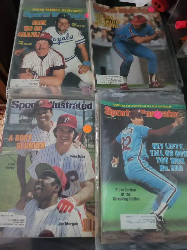 4 Sports Illustrated Phila Phillies Rose, Schmidt, Morgan, Perez