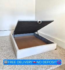 FREE DELIVERY Queen Size Bedframe with Hideaway Storage / Bed