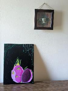 Greenery and Dragon fruit Acrylic Painting - Photo 2