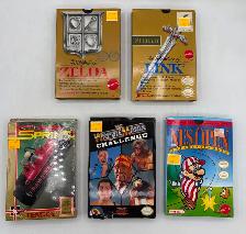 In Box NES Games Available: Zelda, Link, Super Sprint, etc...