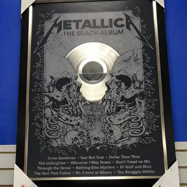 Metallica black album Silver record poster  @ Cashopolis!!