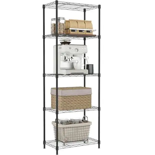 (New)5-Shelf Heavy Duty Storage Shelving, Metal Wire Shelving, S