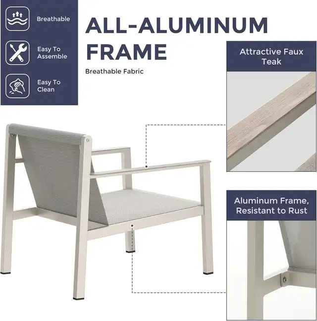 Brand New 4pcs Aluminium Patio Furniture Set $399 - Photo 5