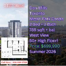 Metro Park Condo 2 Bed for $699K! New Eglinton LRT