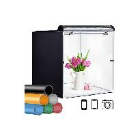 GLZWIG 24x24' LED Photo Studio Light Box – 6 backdrops included