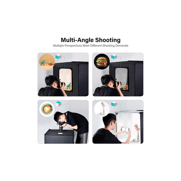 GLZWIG 24x24' LED Photo Studio Light Box – 6 backdrops included - Photo 2