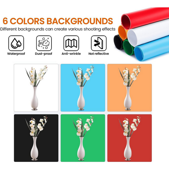 GLZWIG 24x24' LED Photo Studio Light Box – 6 backdrops included - Photo 4