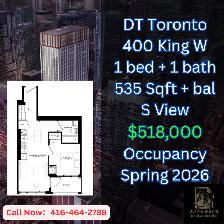 400 King West! Downtown living Condo Assignment South View