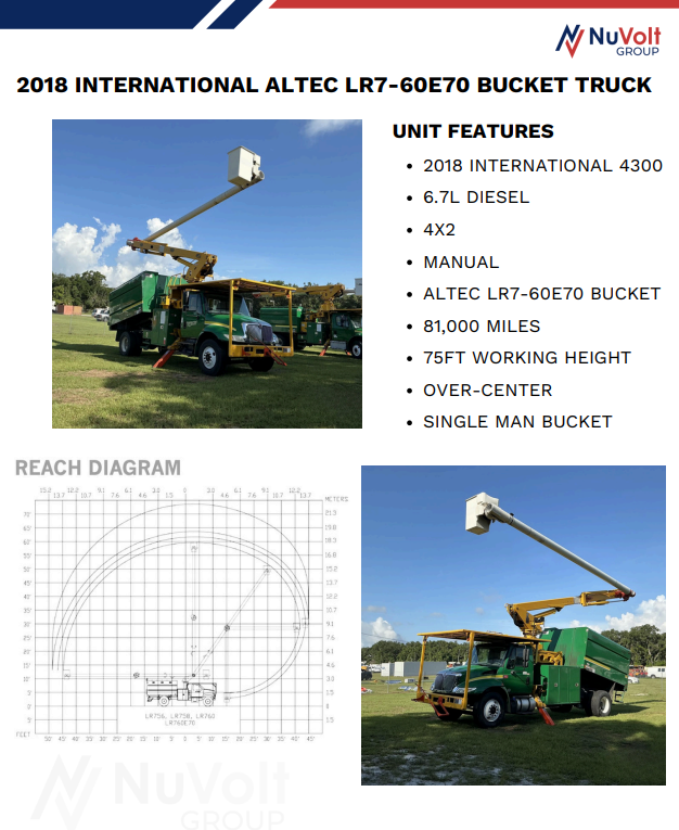 2018 International 4300 Altec LR7-60E70 Bucket Truck