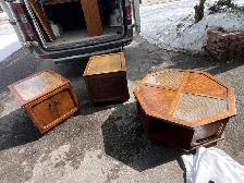 Free delivery used Vintage End Tables and Coffee Table Set