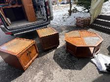 Free delivery used Vintage End Tables and Coffee Table Set - Photo 4
