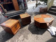 Free delivery used Vintage End Tables and Coffee Table Set - Photo 7
