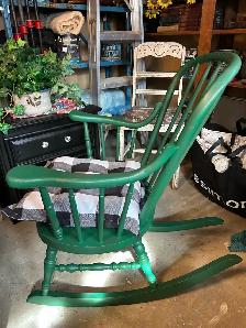 Vintage Forest Green Rocking Chair - Photo 2