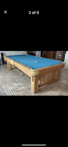 9ft Solid Oak Pool Table