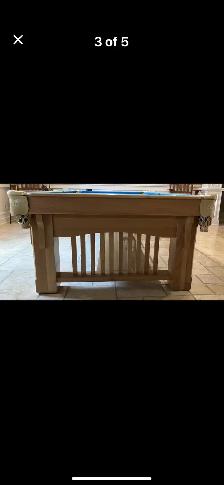 9ft Solid Oak Pool Table - Photo 5