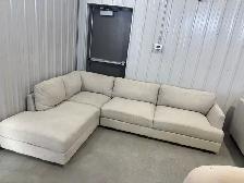Cream fabric sectional