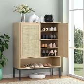 Brand New Rattan Shoe Cabinet 4 Flip Drawers $149